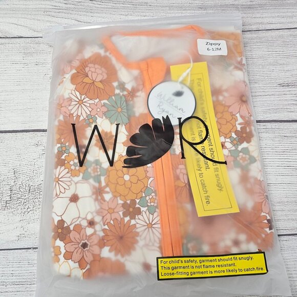 NEW!!! William & Ryan Baby Girl Bamboo Groovy‎ Floral Zippy Size 6-12 months - Picture 2 of 4